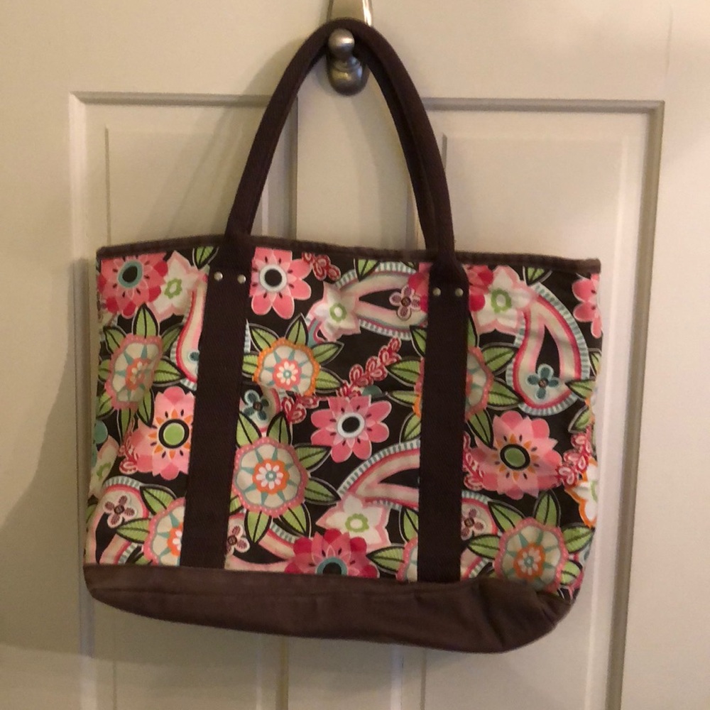 PB Teen Pink/Brown Floral Tote